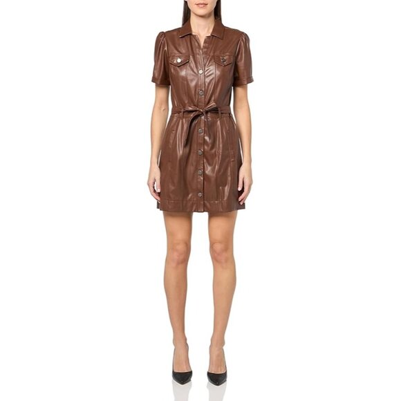 NWT Paige For Anthropologie XS Amina Dress Buttery Faux Leather RII10587 $299 - Picture 1 of 11